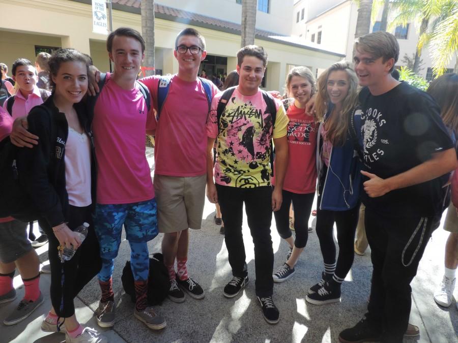 SMCHS students are thinking pink and supporting breast cancer awareness on pink day. 