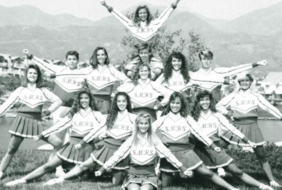 The SMCHS 1989 pep squad strike a pose for their yearbook photo. 