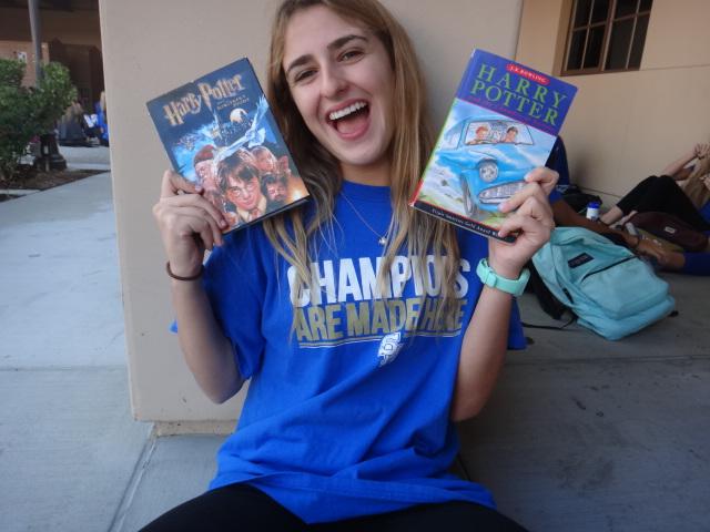 Senior Amanda Marino shows equal love for Harry Potter in his visual and print form.