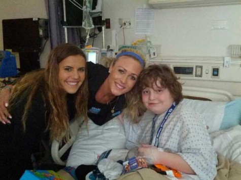 Rees at the hospital to support children with cancer.