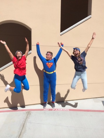 Current SMCHS students jump for joy during spirit week.