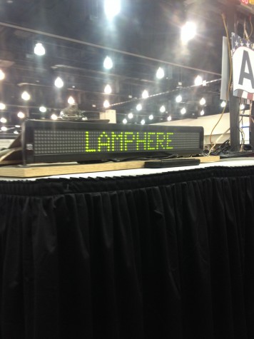 Name in neon - Lamphere's name lights up on the score board.
