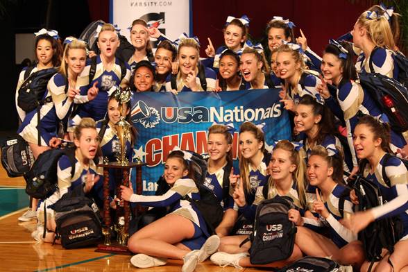 Champions - The Varsity Cheer team wins first place at the 2014 USA Nationals.
