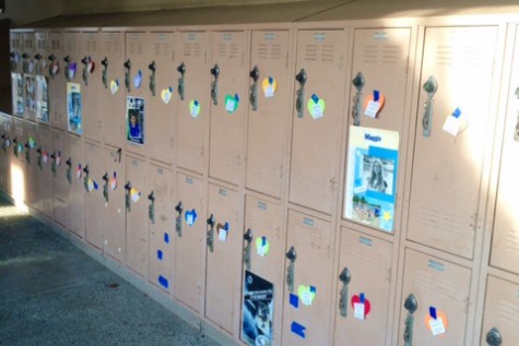 Decorated with love - Peacemakers decorate students' lockers with the hearts in hopes of inspiring others to share love. 