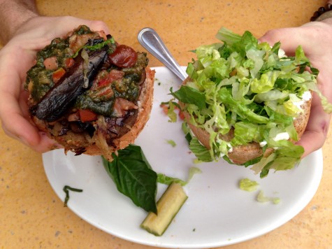 Best of both worlds - The Portobello Burger from Native Foods is a scrumptious substitute for the meaty original.