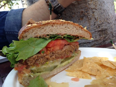 Stuffed - The Veggie Burger from The Stand is stacked high with delicious combinations. 