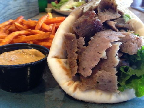 Wrap it up - The Gyro Wrap from Luna Grill looks lovely next to some crisp sweet potato fries.