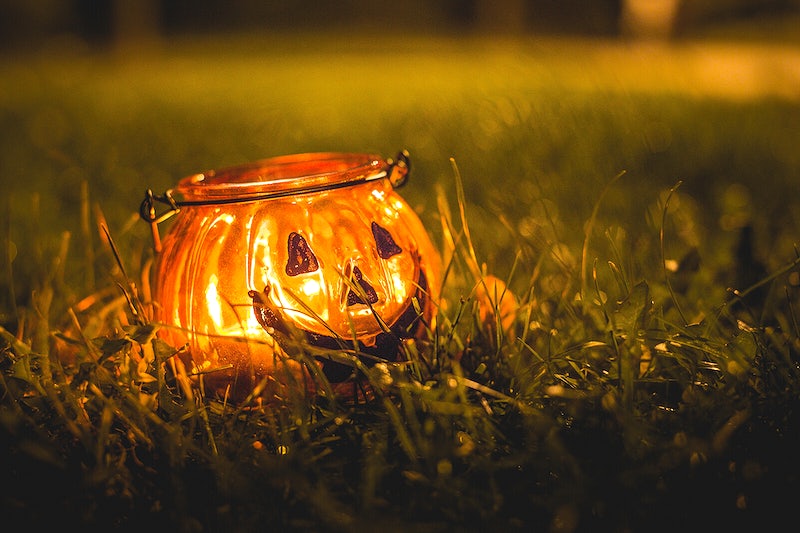 Free Halloween candle light at night photo, public domain CC0 image.